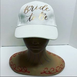 Hat | White BRIDE TO BE Written in Gold | Adjustable | Marriage | Bachelorette